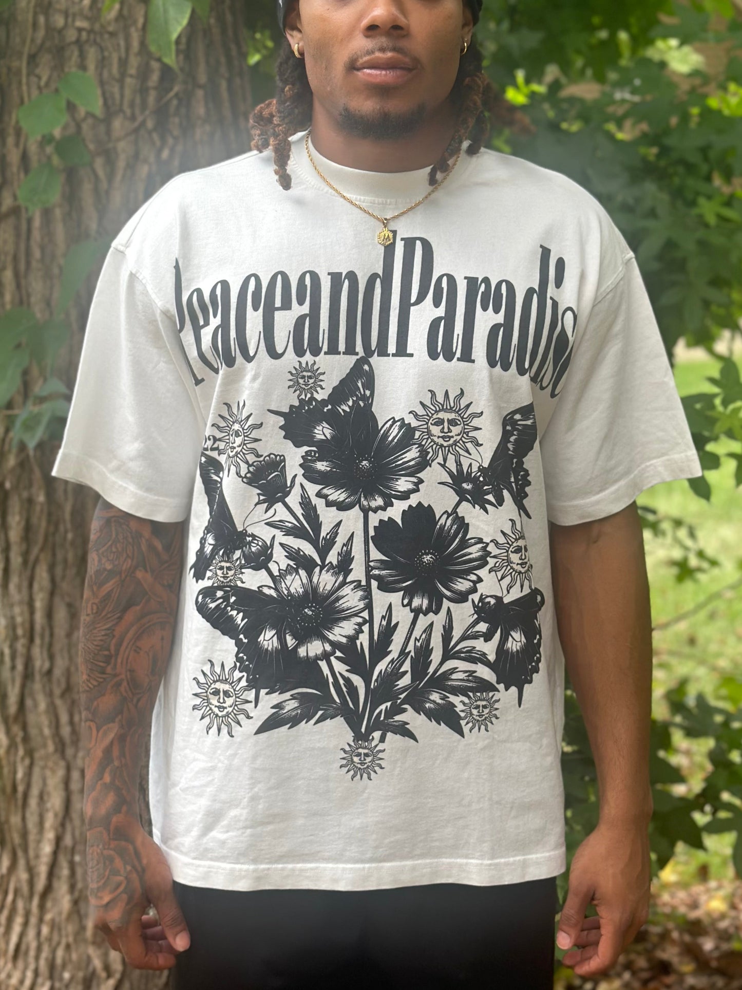 PEACE AND PARADISE "ESSENCE" OVERSIZED TEE