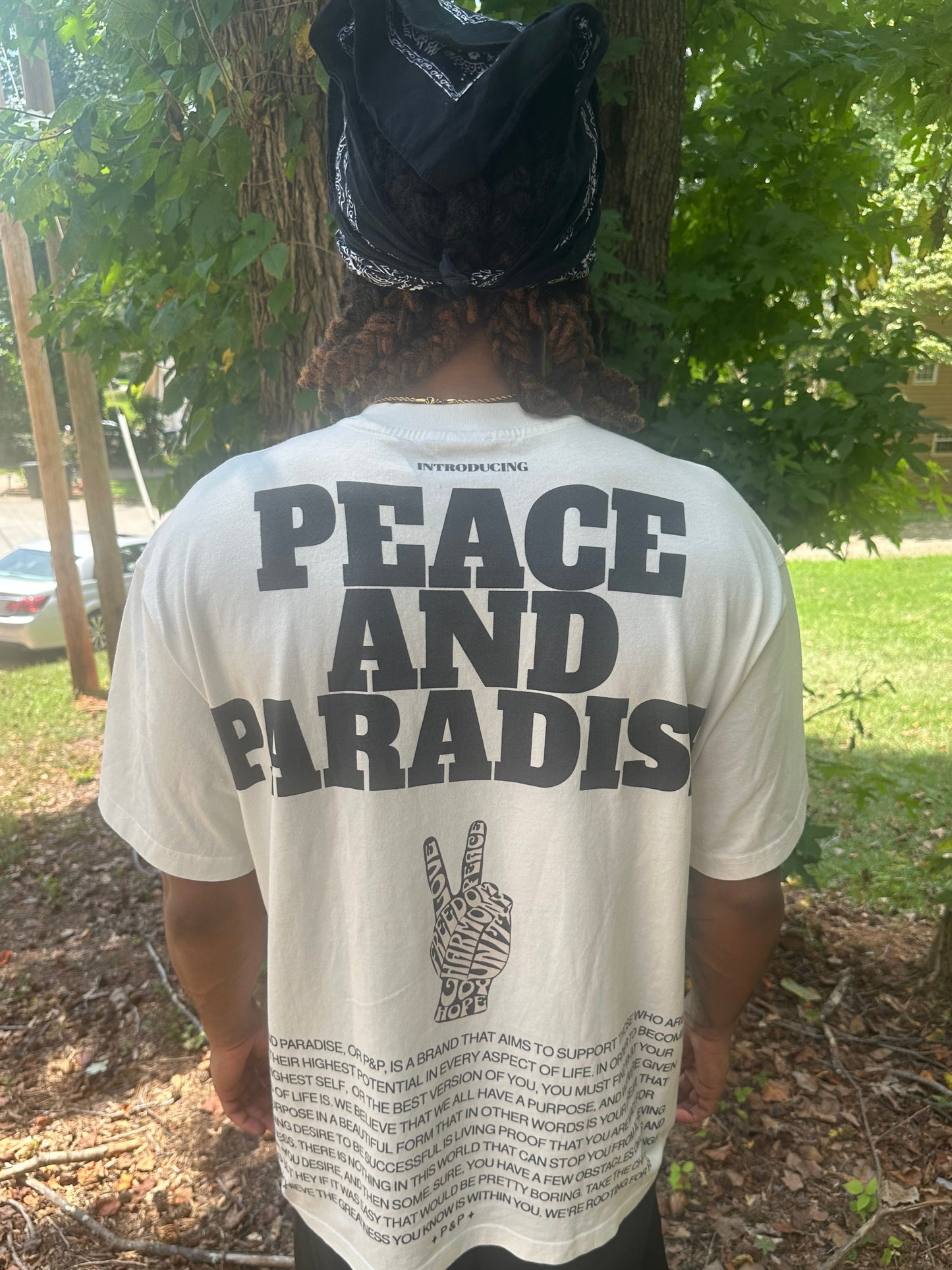 PEACE AND PARADISE "ESSENCE" OVERSIZED TEE