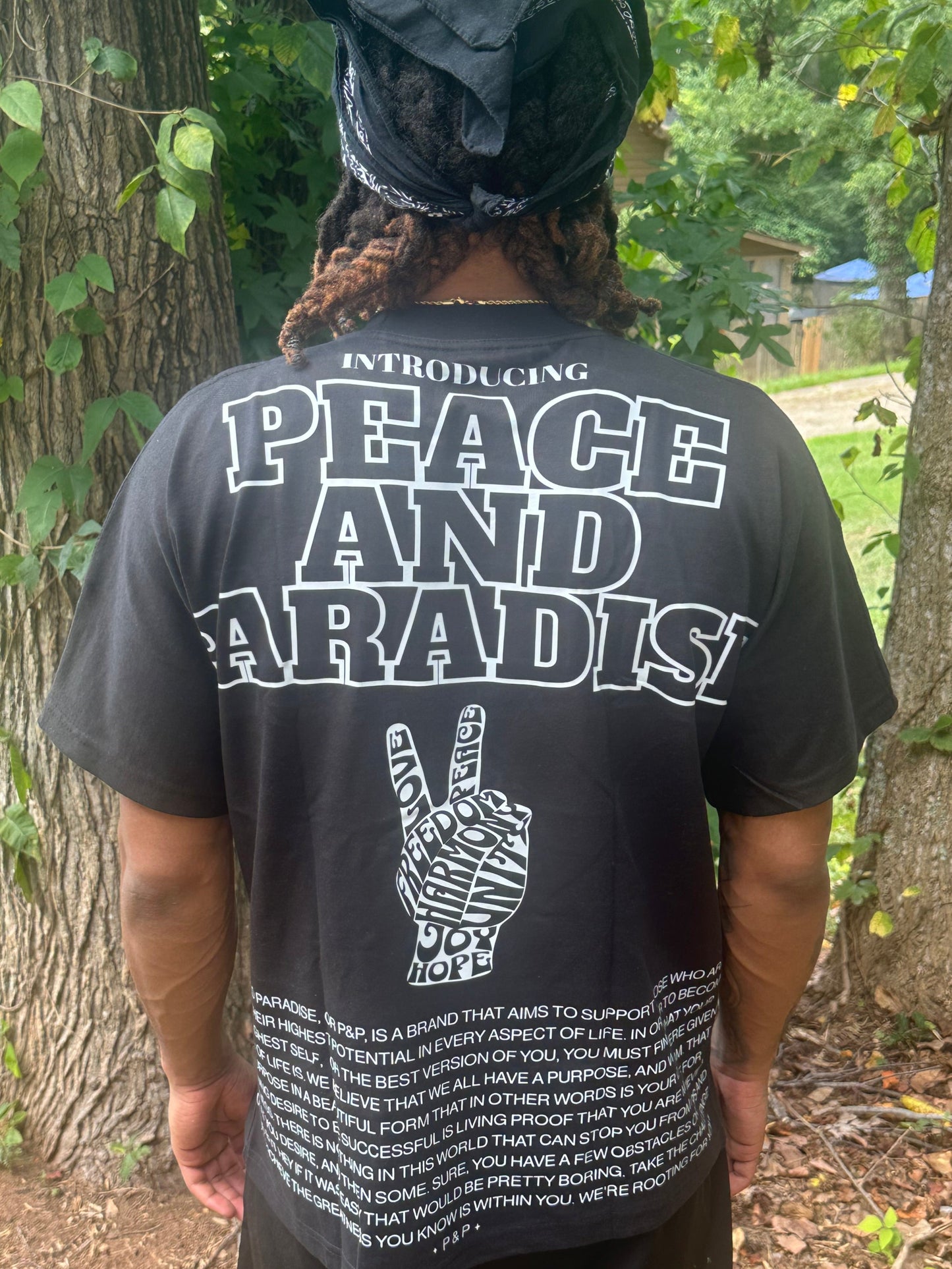 PEACE AND PARADISE "ESSENCE" OVERSIZED TEE
