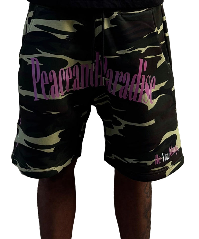 "BE YOU" SHORTS CAMO