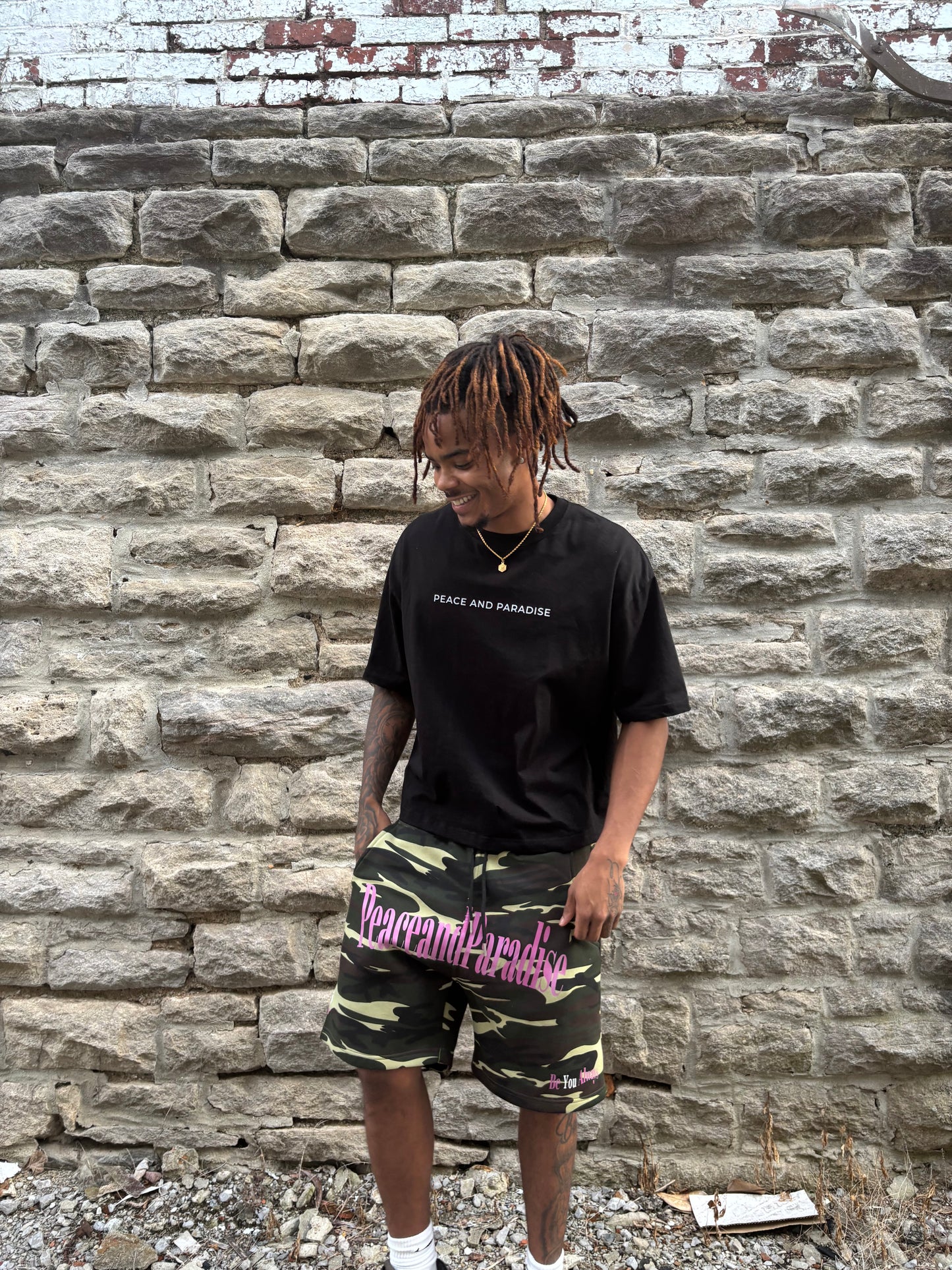 "BE YOU" SHORTS CAMO