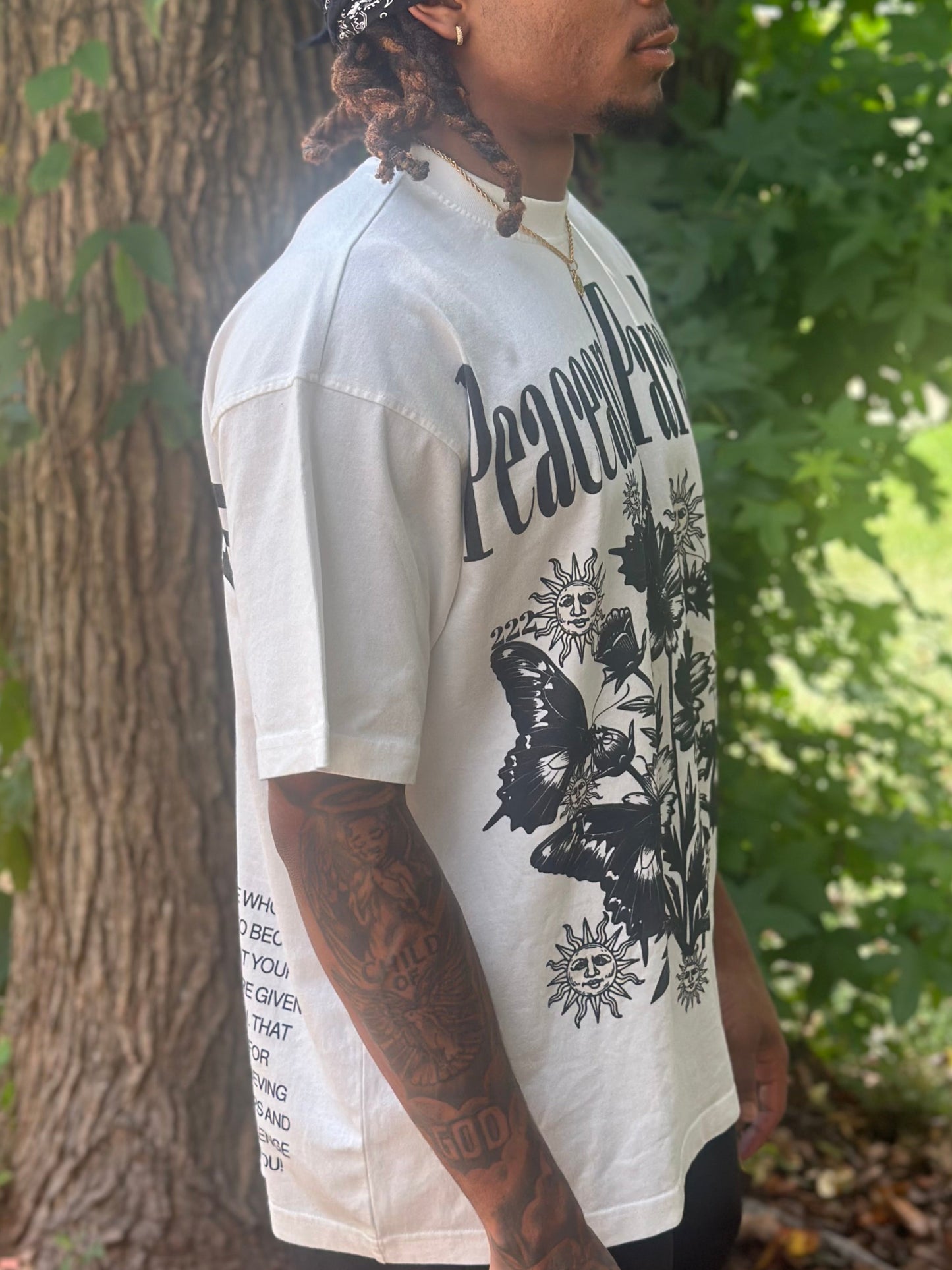 PEACE AND PARADISE "ESSENCE" OVERSIZED TEE