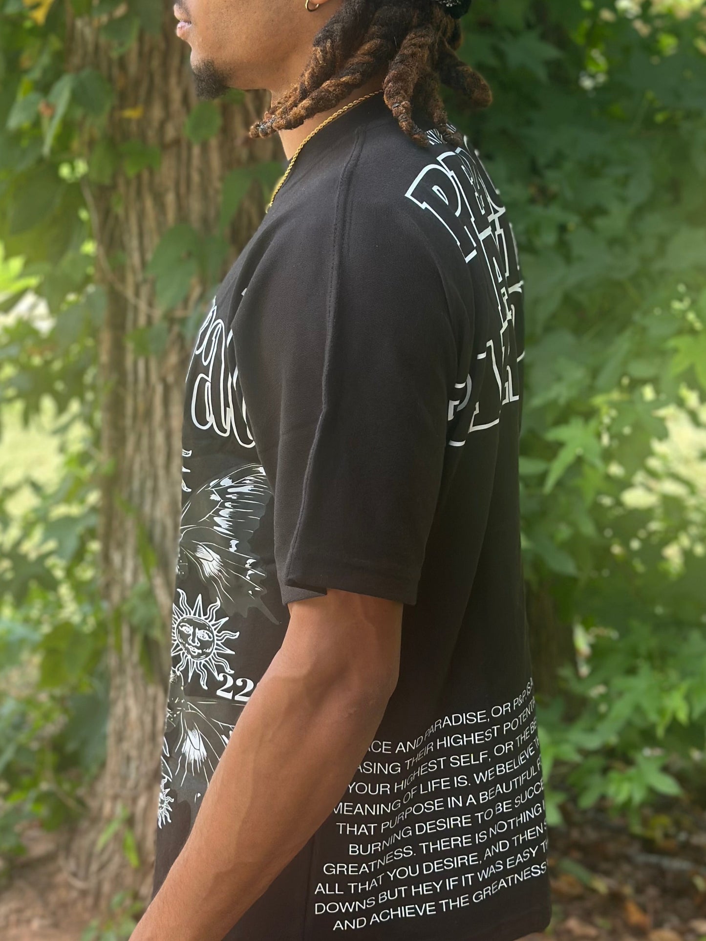 PEACE AND PARADISE "ESSENCE" OVERSIZED TEE