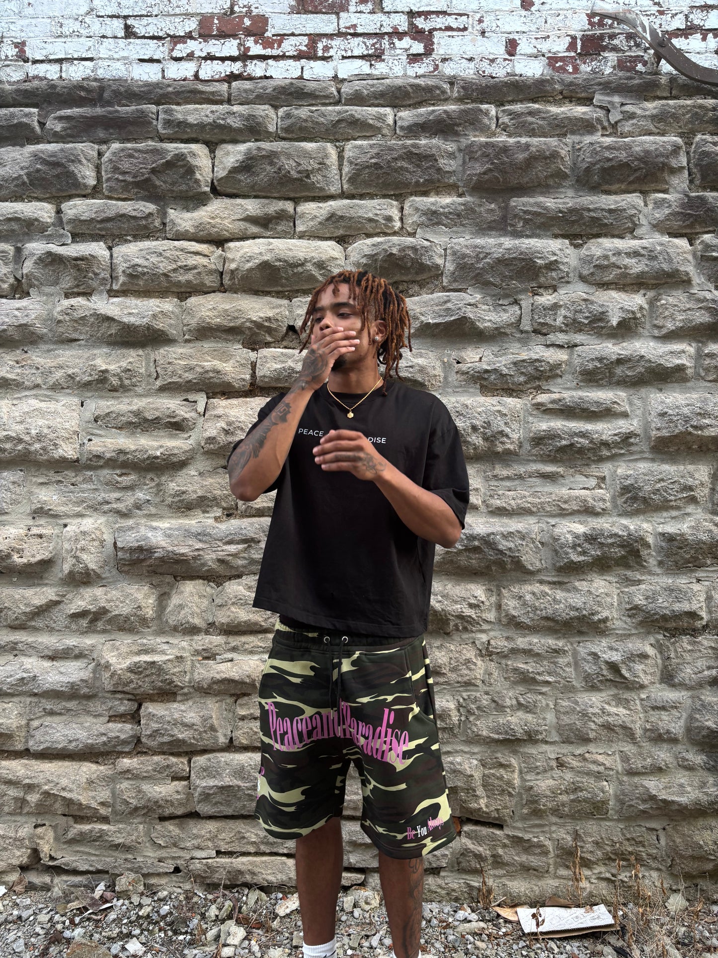 "BE YOU" SHORTS CAMO